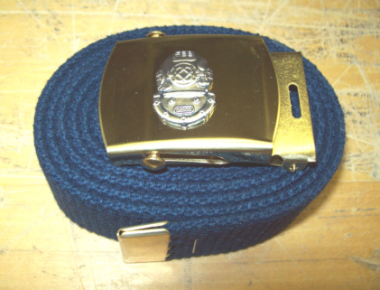 Belt Buckle - Navy Style with Mark V Helmet Logo and Belt